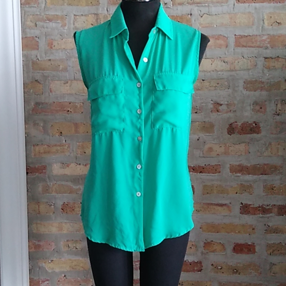 H&M  Timing Jewel Tone Green Blouse